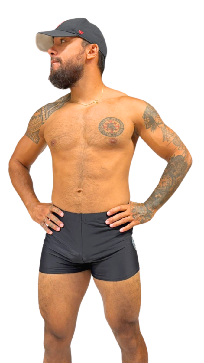 Shorty de bain homme avec motif ethnique – maillot de bain homme tendance et original – Image 3