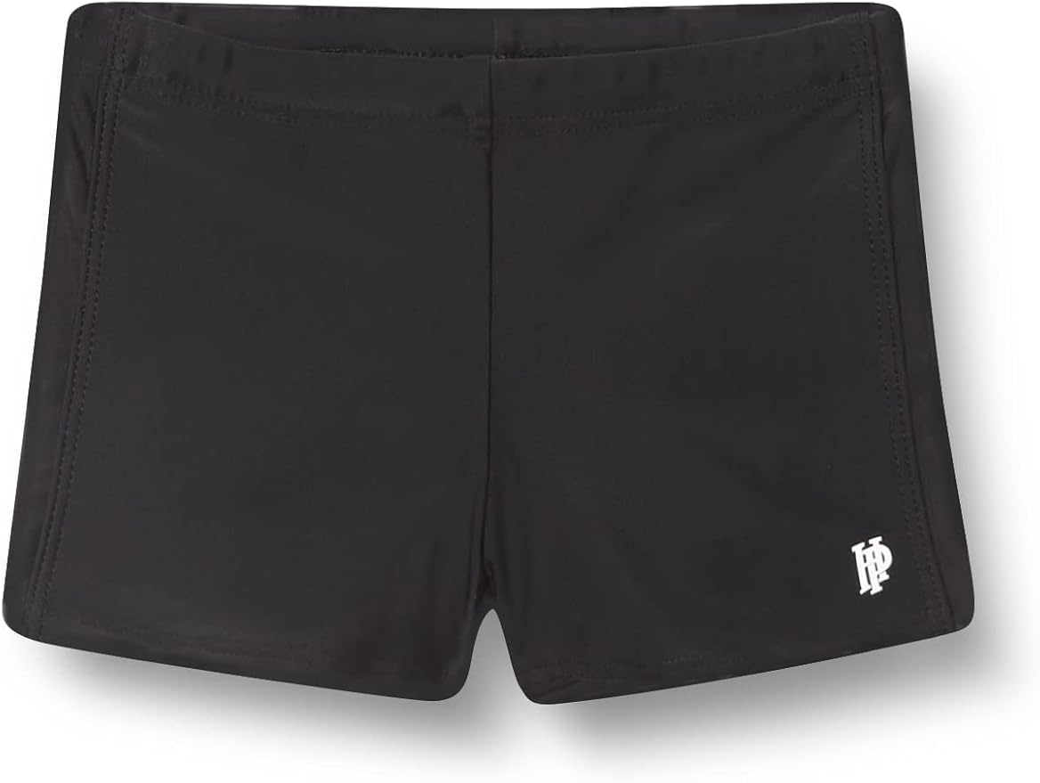 Shorty de bain garçon noir uni coupe courte confortable élastique piscine plage été classique – Image 2