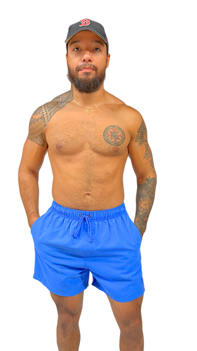 Short de bain homme avec motif étoiles de mer ton sur ton – effet texturé et séchage rapide – Image 3
