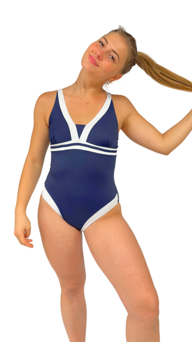 Maillot de bain 1 pièce femme style marin gainant chic et sportif – Image 3