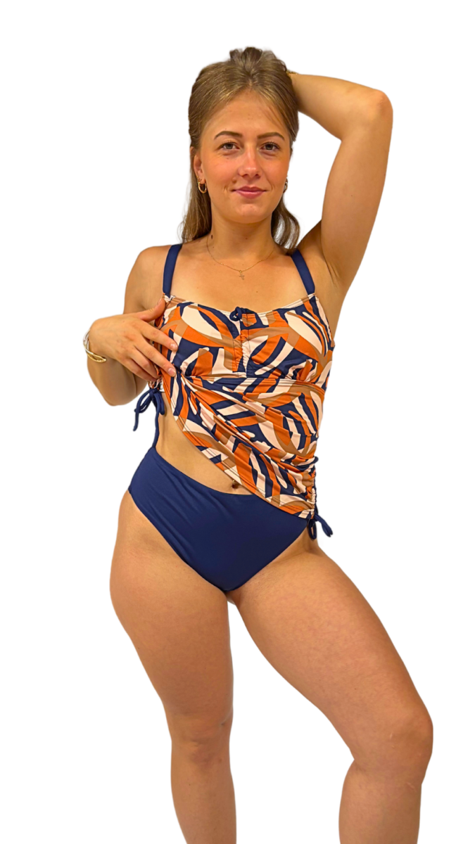Tankini femme imprimé ensemble 2 pièces maillot de bain ajustable – Image 2