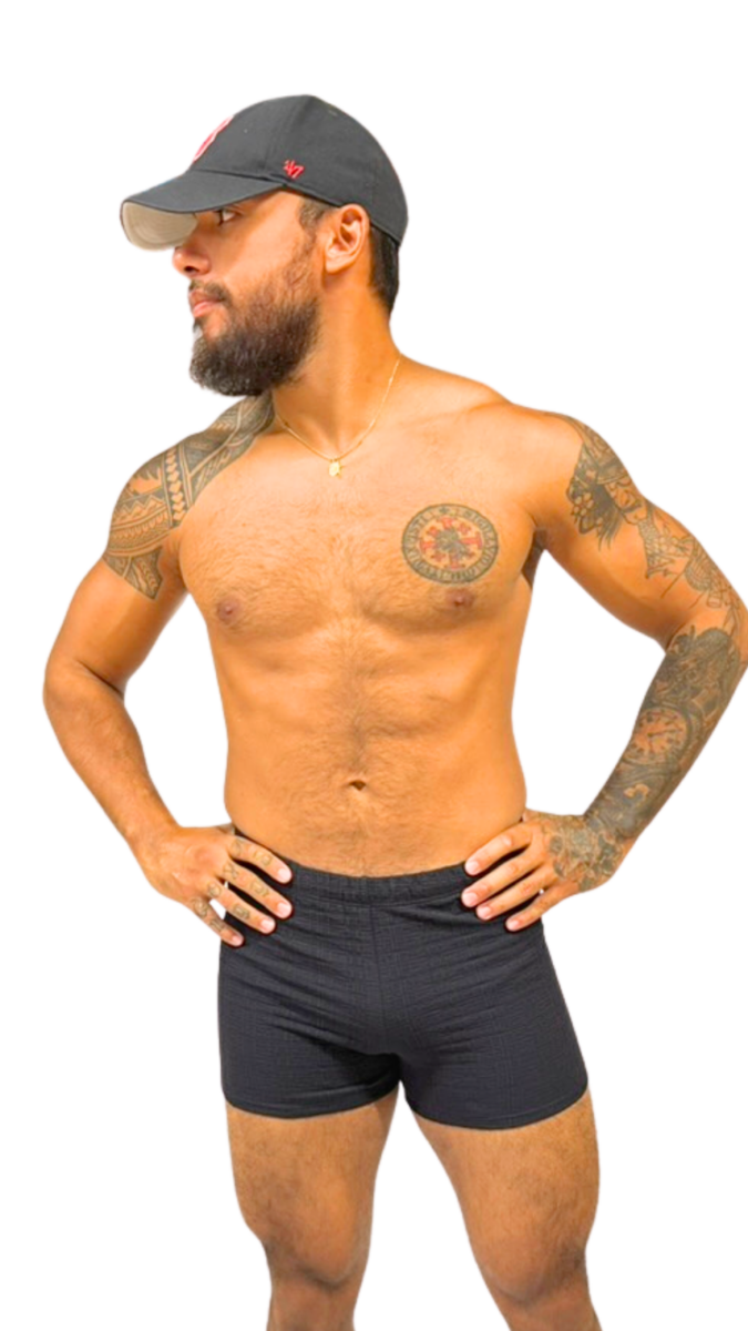 Shorty de bain homme en tissu jacquard – maillot de bain homme élégant et texturé – Image 2
