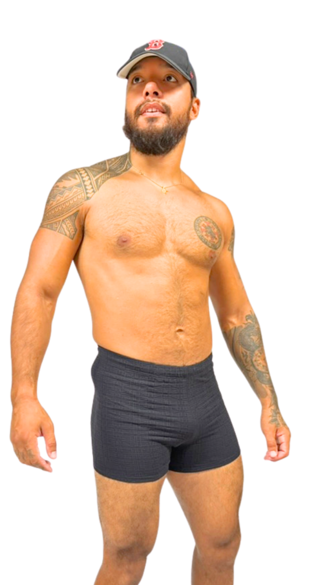 Shorty de bain homme en tissu jacquard – maillot de bain homme élégant et texturé – Image 3