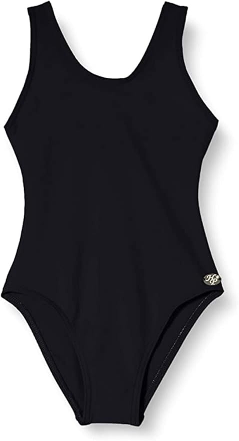 Maillot de bain fille 1 pièce noir uni dos croisé sportif maintien confort piscine plage été intemporel – Image 2