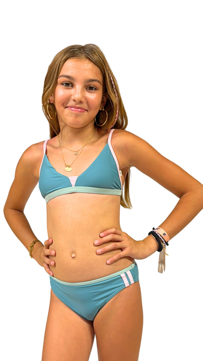Maillot de bain fille 2 pièces triangle tendance été plage piscine confortable – Image 2