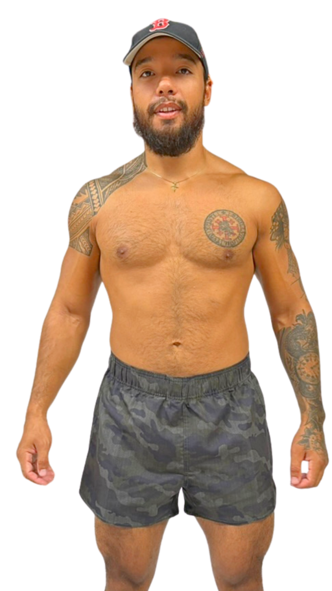Short de bain homme camouflage gris coupe courte – maillot de bain homme tendance été – Image 3
